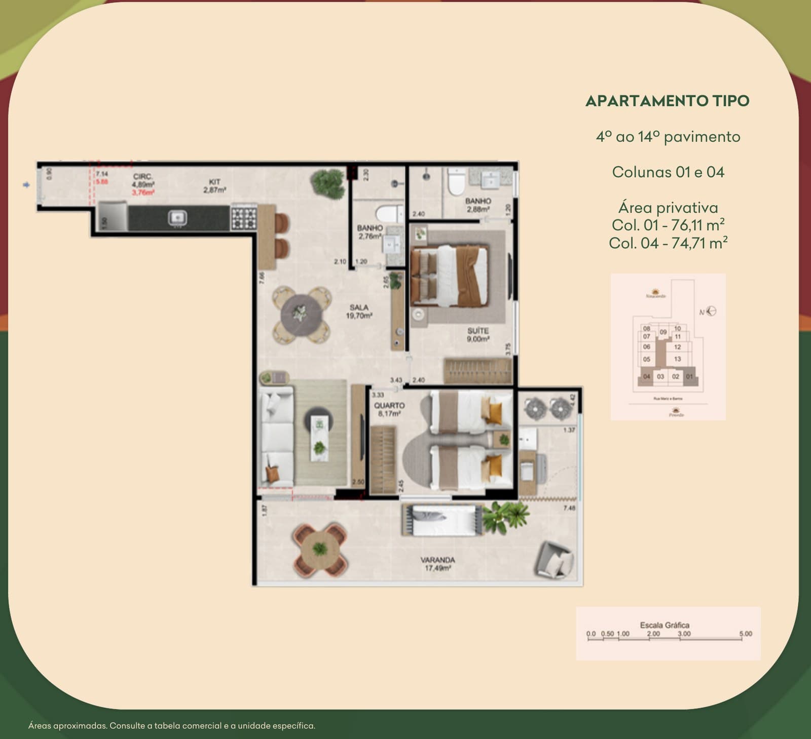 74,71 m² privativos